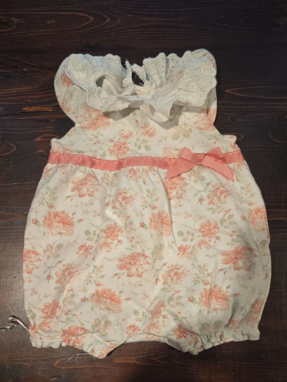 Laura Ashley Baby Floral Eyelet Ruffle Romper – 12 Months